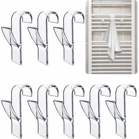 8 Stück Handtuchhalter-Heizkörperhaken, Handtuchhaken, Badezimmer-Handtuchhaken, Heizkörperhaken, Handtuchaufhänger, Badezimmer-Büroschrank (1/5)