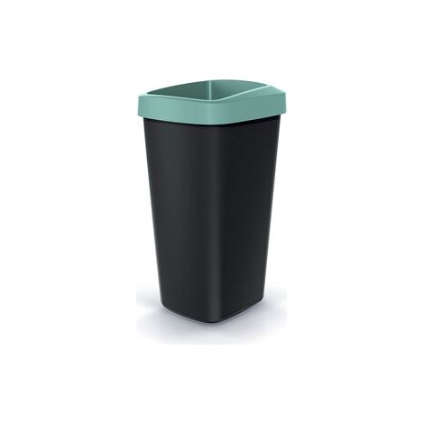Cubo de reciclaje 25L plástico con práctica tapa abierta