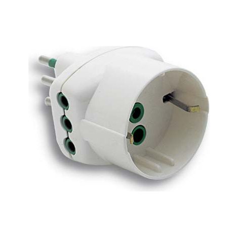 ADATTATORE TRIPLO 10A-10A+SCHUKO FME - BIANCO 2P+T- 5 pezzi