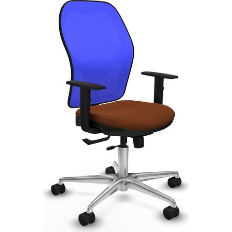 Sedia da ufficio piqueras y crespo Jorquera marrone mesh blu (1/2)