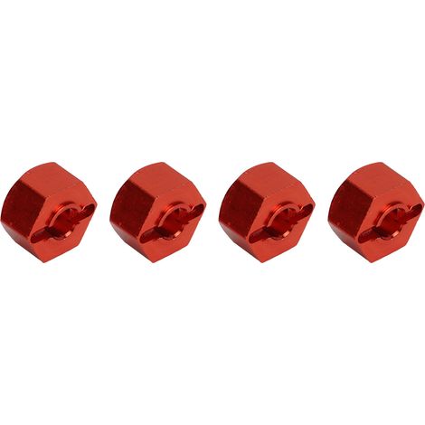 Adaptateur de roue en alliage d'aluminium 12mm pour véhicule RC, avec clé Allen, pièces de tuning rouge. (1/5)