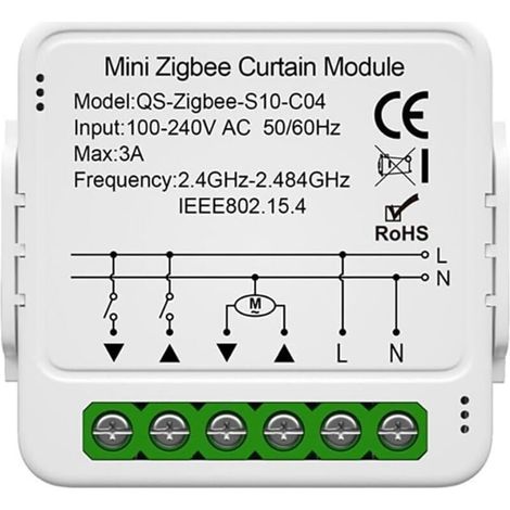 Modulo interruttore per tapparelle intelligenti Crezuo, interruttore Wi-Fi per tende e tapparelle, compatibile con Alexa e Google Home per il controllo vocale, timer intelligente, motore a parete-Crez