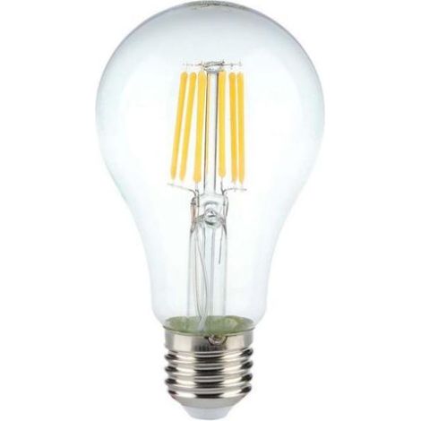 Bombilla LED V-TAC E27 de 10 W, filamento A60, blanco cálido (1/5)