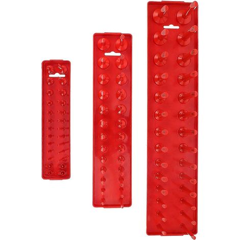 Plateau de rangement pour douilles (3 pièces) - Porte-douilles métriques - Porte-douilles robuste (1/5)