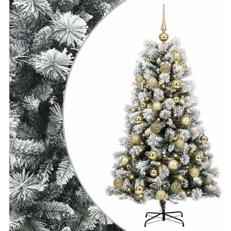 Árbol de Navidad artificial de ramas plegables con bolas 150 cm vidaXL (1/5)