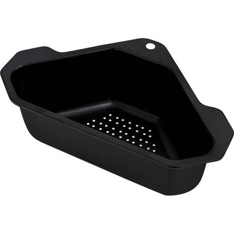 Cesta de desagüe para fregadero,Filtración de residuos de alimentos,Triangular que ahorra espacio,24,6 x 18 x 8 cm,Negro