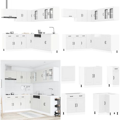 vidaXL 11-tlg. Küchenschrank-Set Kalmar Weiß Holzwerkstoff (1/5)