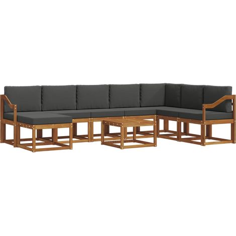 Ensemble de canapés d'extérieur 9 pc Naturel et Anthracite vidaXL (1/5)