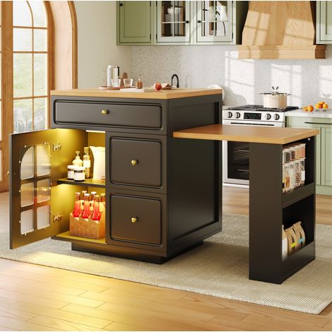Mueble cocina extensible con LED y almacenaje OKMYHOME (1/5)