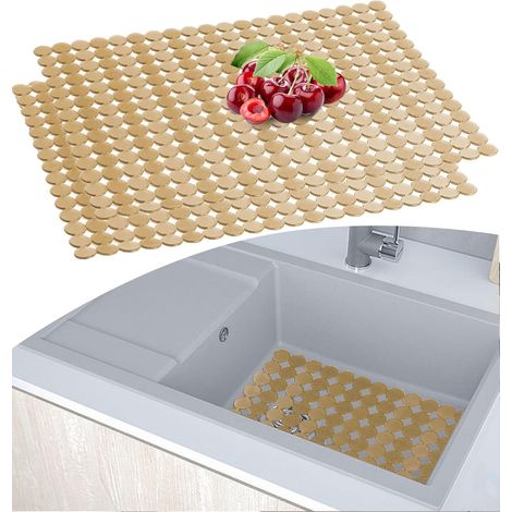 Lot de 2 Tapis évier, PVC souple, Taille réglable 30x40cm, Protection anti-rayures, Pour cuisine et comptoir (1/5)