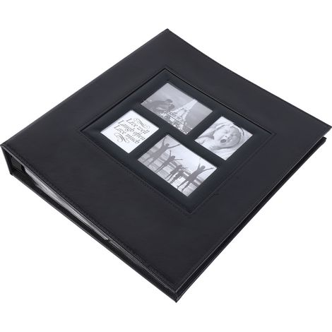 Pochette album photo 10 x 15 cm, 500 pochettes, en polyuréthane pour cartes mémoire, noir (1/5)