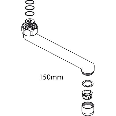 IDEAL STANDARD B961432AA Bec de canalisation 150 mm, chrome