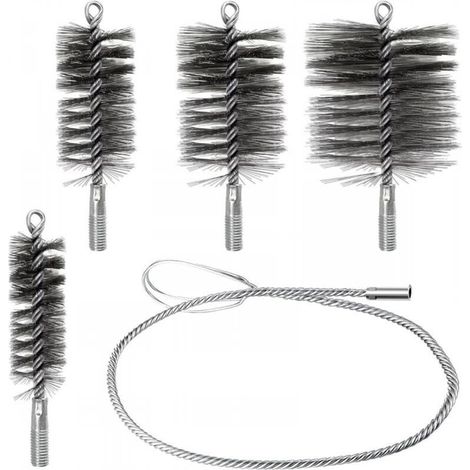 4 pièces Kit de Hérisson Ramonage, Kit Nettoyage Gaine Souple, Comprend des Brosses de 30/50/80/150mm (1/5)