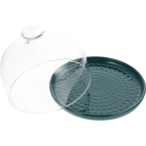 assiette à dessert en céramique verte avec couvercle en (1/5)