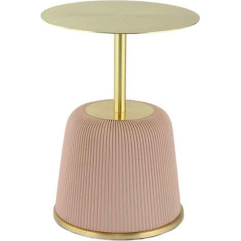 Table d'Appoint Design "Jokai" 60cm Rose & Or (1/5)