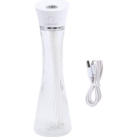Small Desktop Humidifier 250ml Quiet Clear USB Portable Slim Cool Mist Humidifier for Indoor Office Car White (1/5)