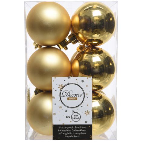 12 EDM-Kugeln - Weihnachtsgeist - vergoldet - 71869