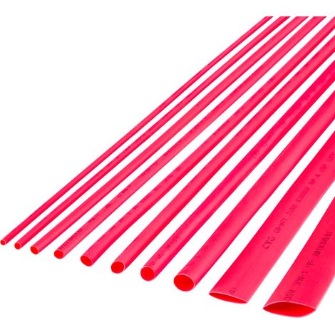 Gaine thermorétractable rouge Rebel, 10 mm, 1 m, lot de 10.