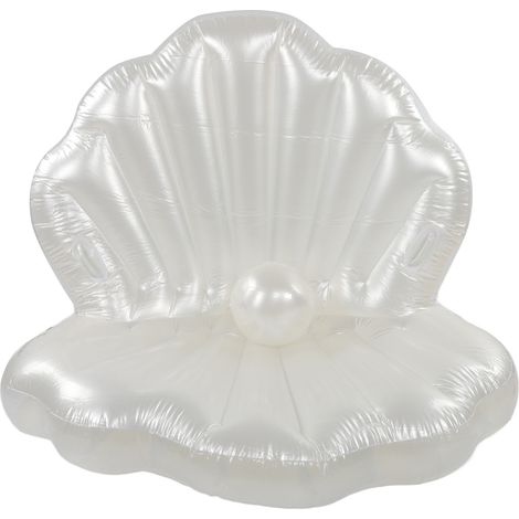 Bouée gonflable coquille nacrée pour piscine, lit flottant gonflable nacré, anneau de natation pour piscine extérieure. (1/5)