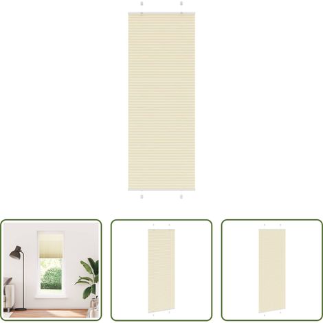 vidaXL Sonnenschutz - Plissee Creme 80x200 cm Stoffbreite 79,4 cm Polyester (1/5)