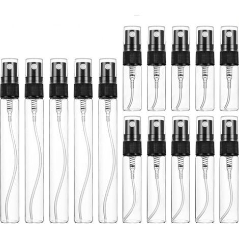 15 Flacons Vaporisateurs Vides Rechargeables en Verre pour Échantillons de Parfum – 3 ml, 5 ml et 10 ml – Noir (1/5)