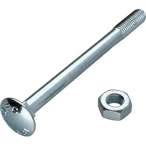TRCC JAPY tête ronde collet carré M10X120 Filetage partiel Classe 4.8 Acier zingué-1 pièce (1/4)