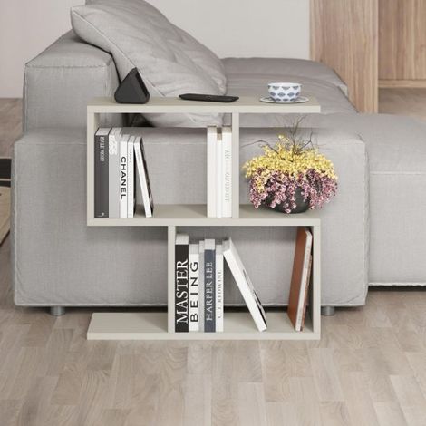 Tavolino da salotto moderno colore sabbia con ripiani 60x60H cm - Hommy