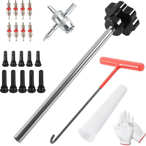 Kit d'outils de changement rapide de valve de pneu de 23 pièces pour réparation de noyau de valve et retrait de valve de pneu pour voiture, camion (1/5)