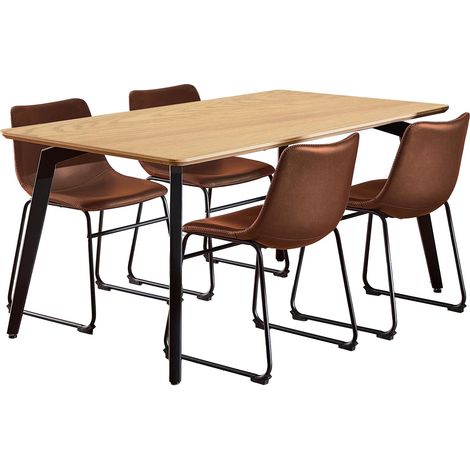 Conjunto de mesas y sillas para comedor Norsica 1029 , 75x90x160cm, Diámetro: 0, Número de asientos: 4, Estilo: Contemporary (1/5)