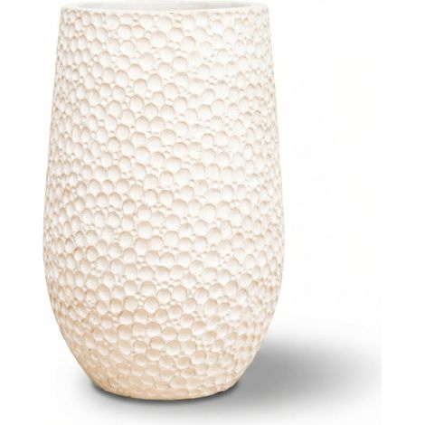 Provencelia Pflanzkübel Paris Ø39 cm Höhe 63 cm frostbeständig, keramisch, handgefertigt, Weiß