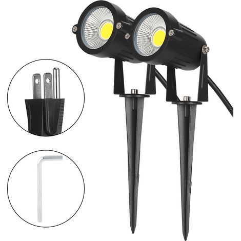 Projecteur LED Extérieur 5W Étanche pour Jardin Éclairage Paysager AC85-265V avec Prise US (1/5)