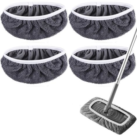 Lot de 4 chiffons en microfibre réutilisables - Idéaux pour un balayage efficace - Compatibles avec les balais Swiffer - Nettoyage à sec et humide - Recharges lavables pour têtes de balai - Pour sols (1/5)