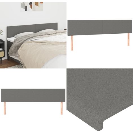 Kopfteile 2 Stk. Dunkelgrau 80x5x78/88 cm Stoff - Bettkopfteile - Kopfteile - Bettsofa - Wohnaccessoires - Wohnzimmer Dekoration - Home & Living (1/5)