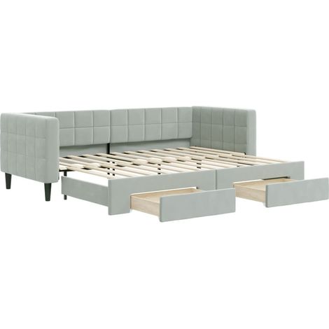 Maison Exclusive - Divano Letto Estraibile Cassetti Grigio Chiaro 80x200cm Velluto