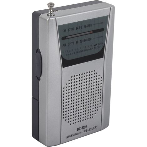 Radio portable de poche, petite, multifonctionnelle et pratique, AM/FM, transistor, idéale comme cadeau. (1/5)