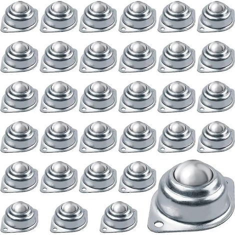 32 roulements à billes de transfert, roulettes à billes en acier au carbone de 25 mm (1 pouce), unité de transfert à billes montée, couleur argent. (1/5)