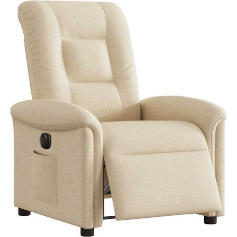 Poltrona Elettrica Reclinabile Crema in Tessuto vidaXL (1/5)