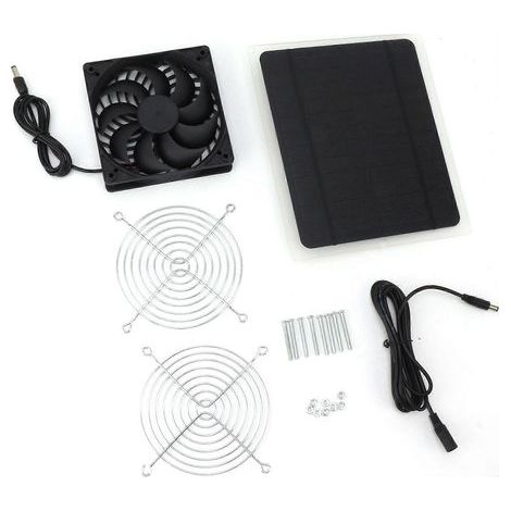 Solar Panel Fan Kit 10W Weatherproof Solar Powered Fan Wall Mounted for Outside Small Chicken Coops Greenhouses Sheds (1/5)