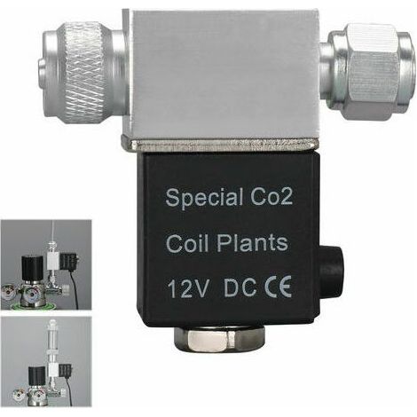 Bouteille CO2 et accessoires pour aquarium Électrovanne pour Aquarium Système de CO2 Régulateur DC 12V Sortie Connecter M10 1 Filetage Externe Tête Unique Silencieux Version Basse Température Prise (1/4)