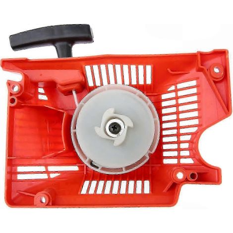 Lanceur de rappel rouge pour tronçonneuse 45cc 52cc 58cc, pièce de rechange compatible avec plusieurs modèles, démarreur à recul de haute qualité. (1/5)