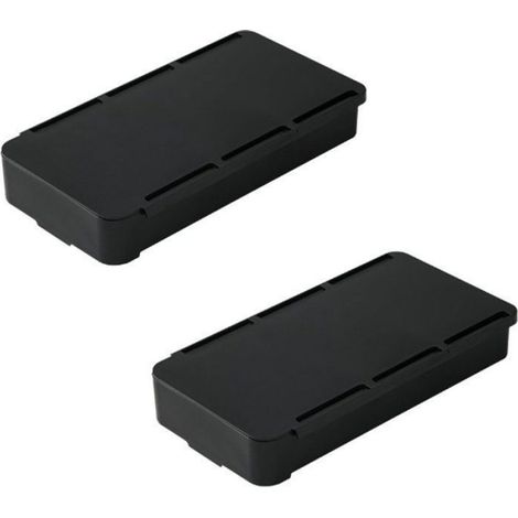 Tiroir Sous Bureau - ABS - 19,8 x 10,5 x 3,3 cm - Auto-adhésif - Pour Bureau Table Étagère - 2 Pièces (1/3)