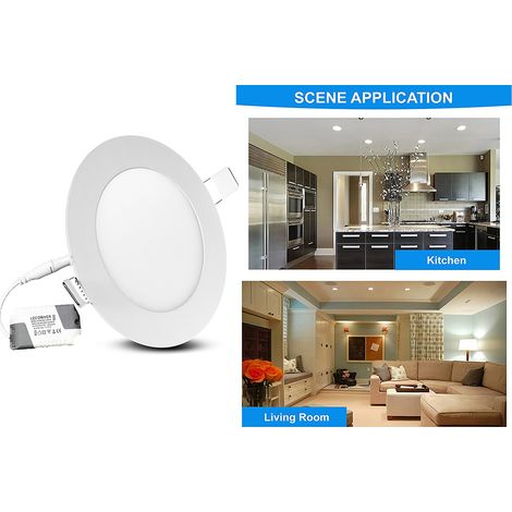 Pannello Led Soffitto 12W Faretto Slim Incasso Luce Fredda Rotondo Interno (1/4)