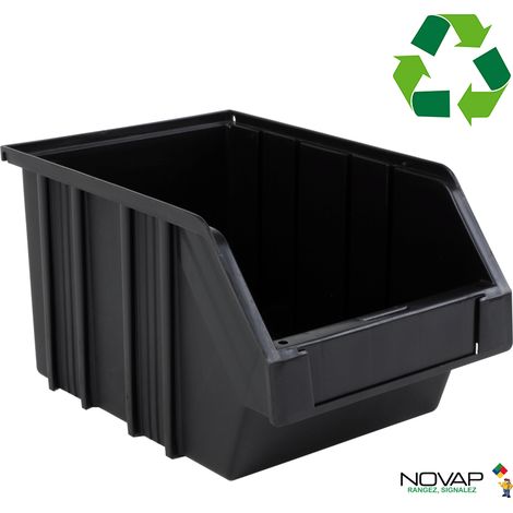 Novap – Bac de rangement éco concept noir 3L – Dimensions P225xL150xH125 – Pour espaces confinés – Matériau durable