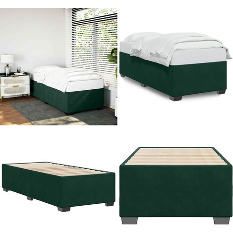 Bettgestell ohne Matratze Dunkelgrün 90x200 cm Samt - Samtbett - Doppelbett - Boxspringbetten - Bettrahmen - Bettkasten - Home & Living