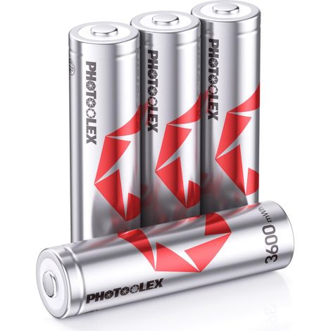 Rechargeables Piles AA (Lot de 4), 3600mWh Double A Pile 1,5V Lithium AA/HR6 Batteries Rechargeables 1600 + Cycles Haute Performance et Longue Durée avec Boîte de Stockage (1/5)