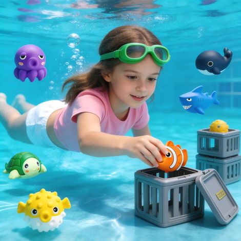 Unterwasser Rettung Tauchspielzeug, Tauchspielzeug Pool Spielzeug Wasserspielzeug Outdoor für Kinder, Wasser Spielzeug für Swimmingpool Schwimmbad Spielzeug (1/5)