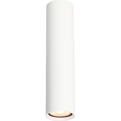 Spot plafond tube blanc rond 24 cm GU10 10W Italux Lopus