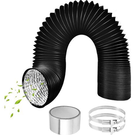 x 80 mm flexibler Schlauch, 3 m Aluminiumrohr, Schlauchschellen, Klebeband, Trocknerentlüftung (1/5)