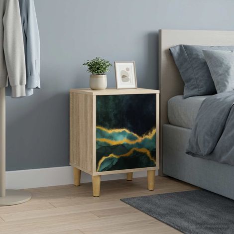 vidaXL Bedside Cabinet WIJHE Sonoma Oak 36 x 33 x 50 cm (1/5)