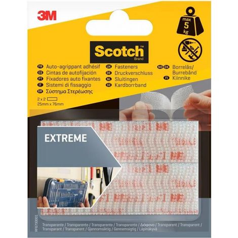 3M Scotch RF7020M00 Pastiglie Adesive Autoaggrippanti per Interni 22x22 mm Carico Max 1,5 Kg 24 Pezzi colore Bianco